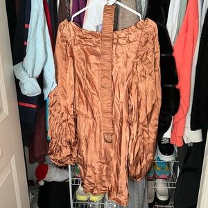 This gorgeous peach satin dress by Shona Joy is perfect for summer